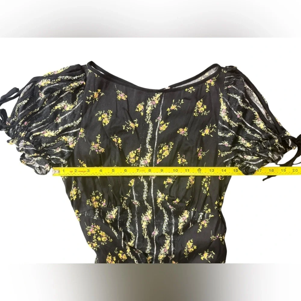 Free People Black and Gold Backless Sundress size 4 - Picture 9 of 9